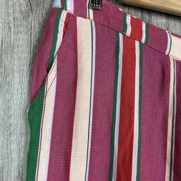 Free People Pants High Waist Stripes Straight Leg Pockets Sz 12 - Picture 3 of 9